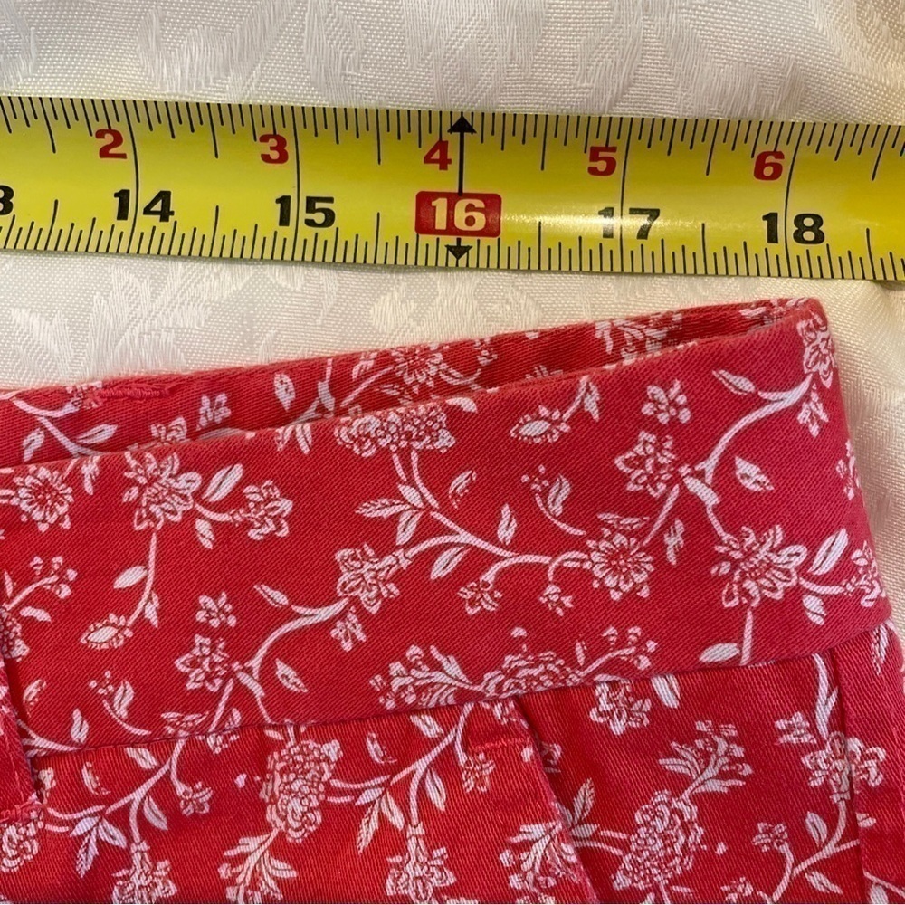 Land N Sea Chino Shorts Salmon Coral Floral Size 14 - Picture 14 of 16